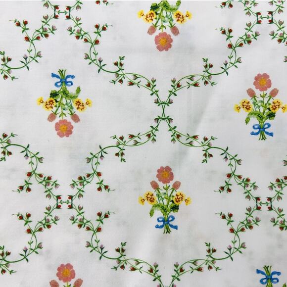 Hill House Home Sheet Set QUEEN Pastel Trellis Floral English Garden NWOT - Picture 12 of 14